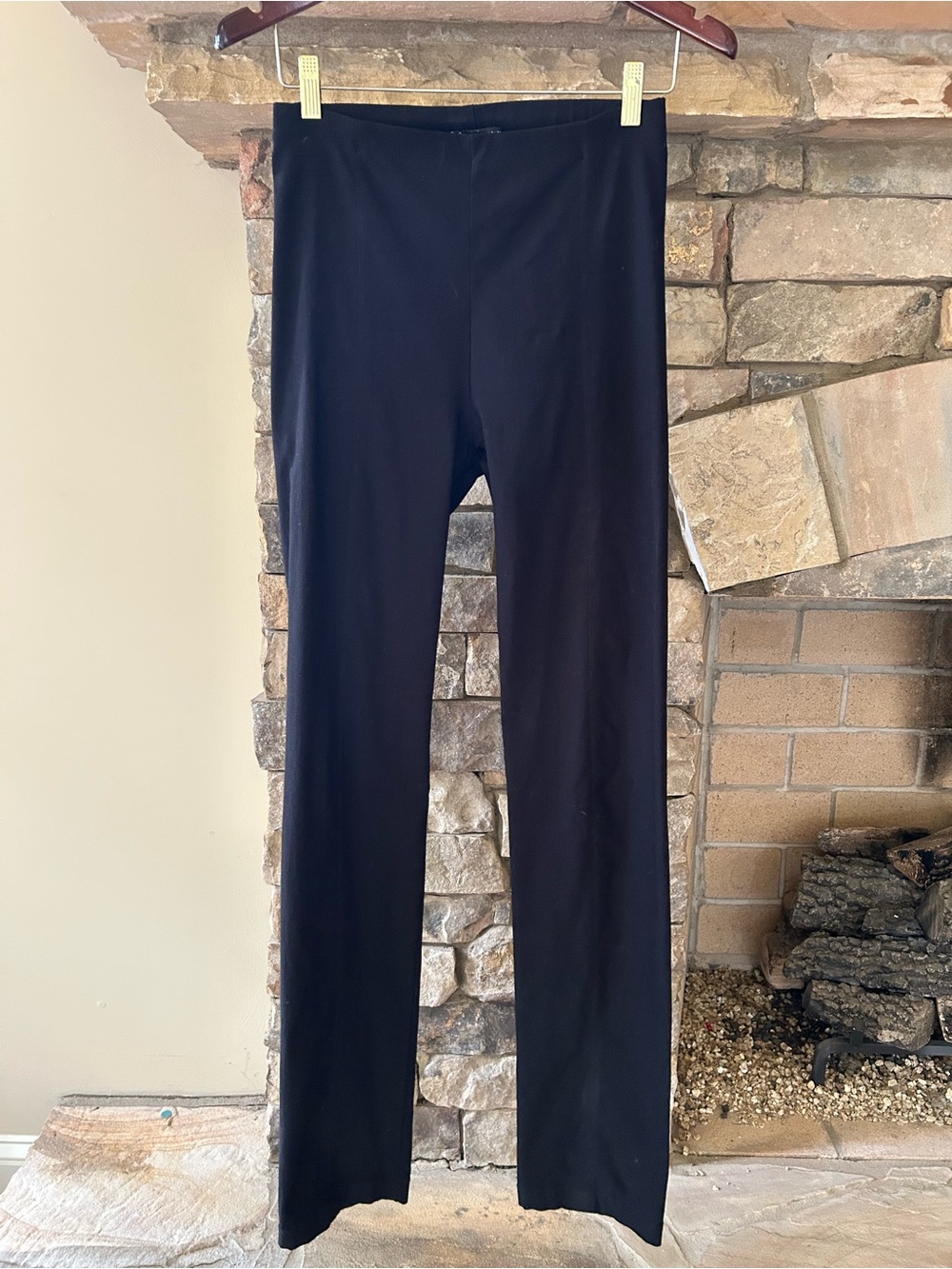 Franne Gold Black Straight-Leg Stretch Pants